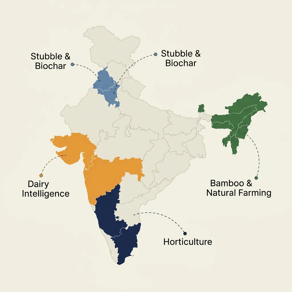 Sectors Geographic Map of India